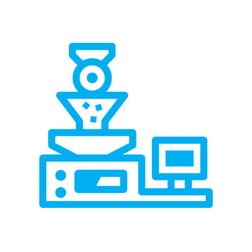 Cyan single line icon of a molding machine